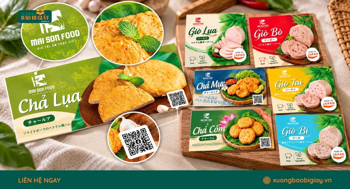 Kết quả sau khi hoàn thiện tem decal giấy Mai Son Food