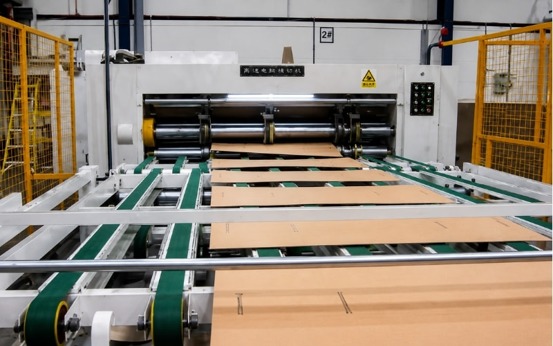 Máy gia công thùng carton tại Xưởng Bao Bì Giấy