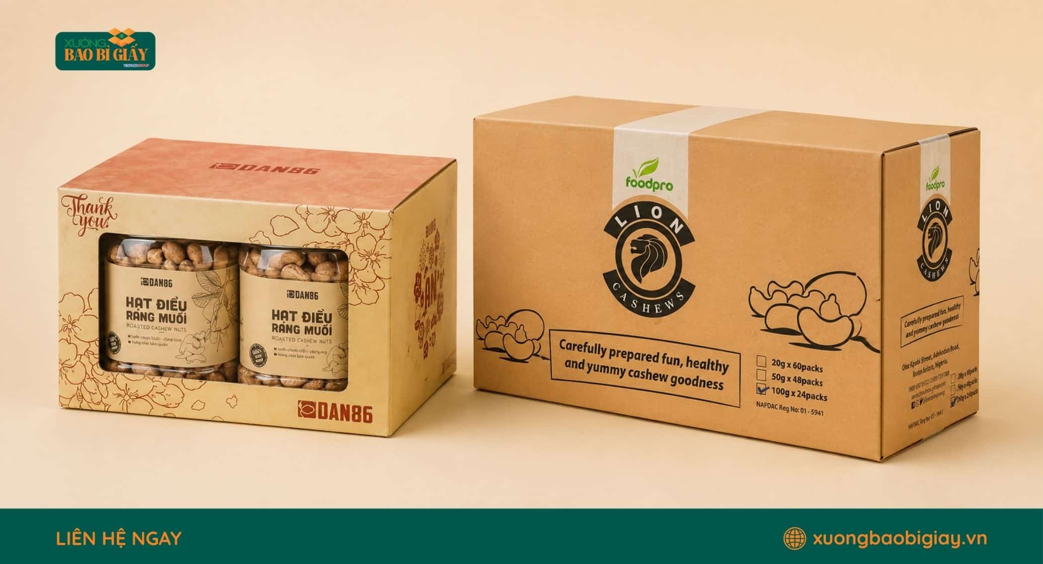 Phân loại các dòng thùng carton đựng hạt điều phổ biến trên thị trường (3 lớp, 5 lớp, 7 lớp).