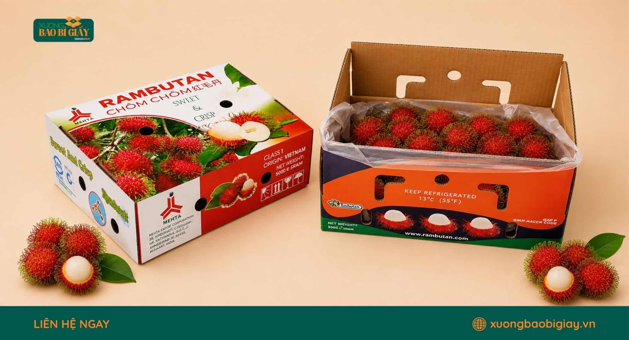 Quy cách in ấn trên thùng carton được điều chỉnh theo thiết kế và nhu cầu sử dụng