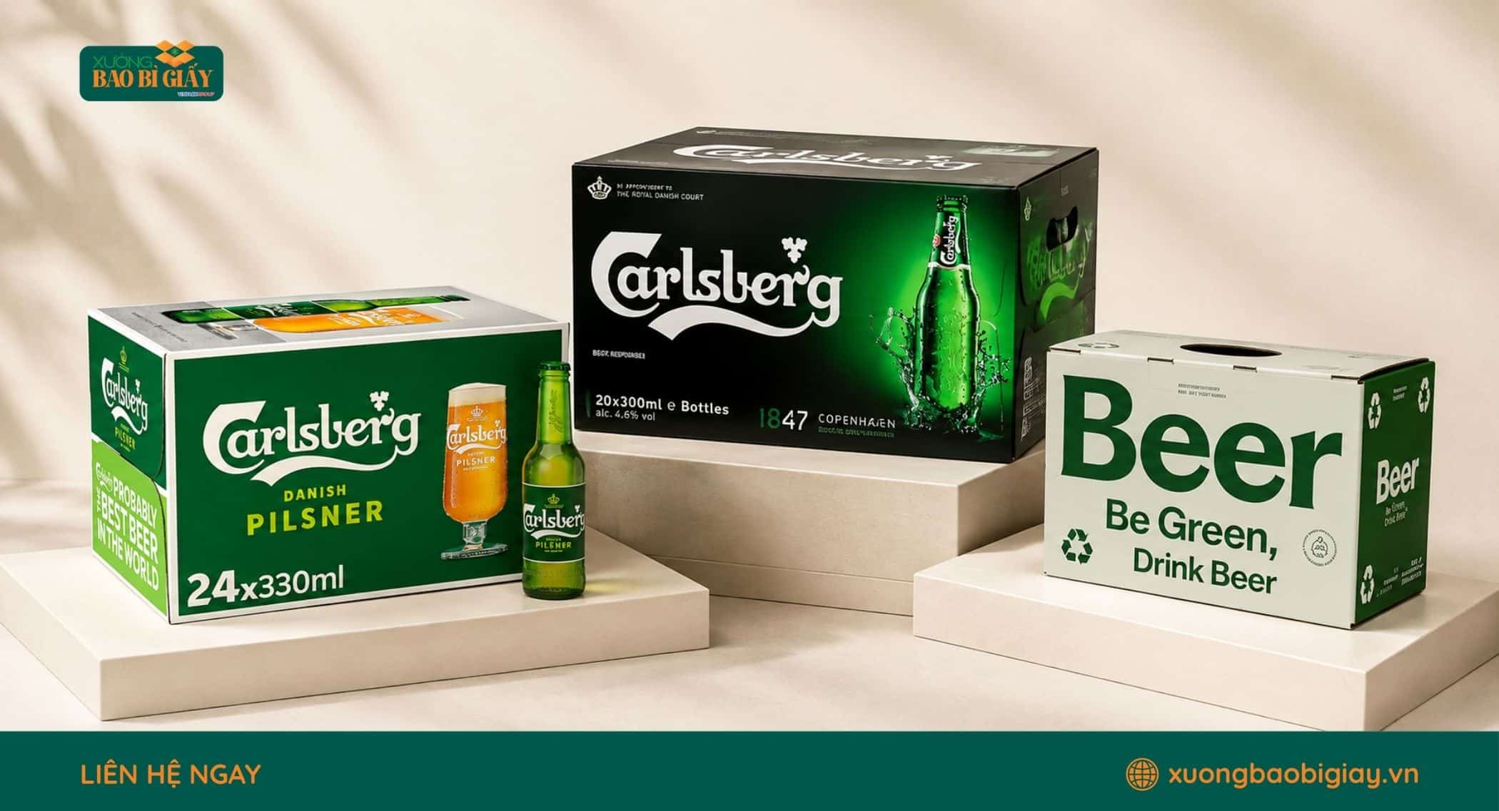 Quy trình sản xuất thùng carton đựng bia theo yêu cầu tại xưởng