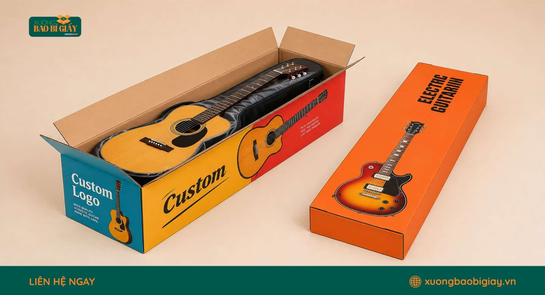 Quy trình sản xuất thùng carton đựng đàn guitar khép kín