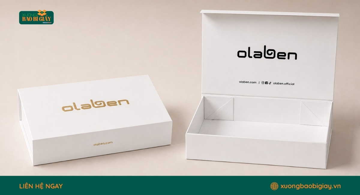 Thành phẩm thực tế của hộp giấy Olaben