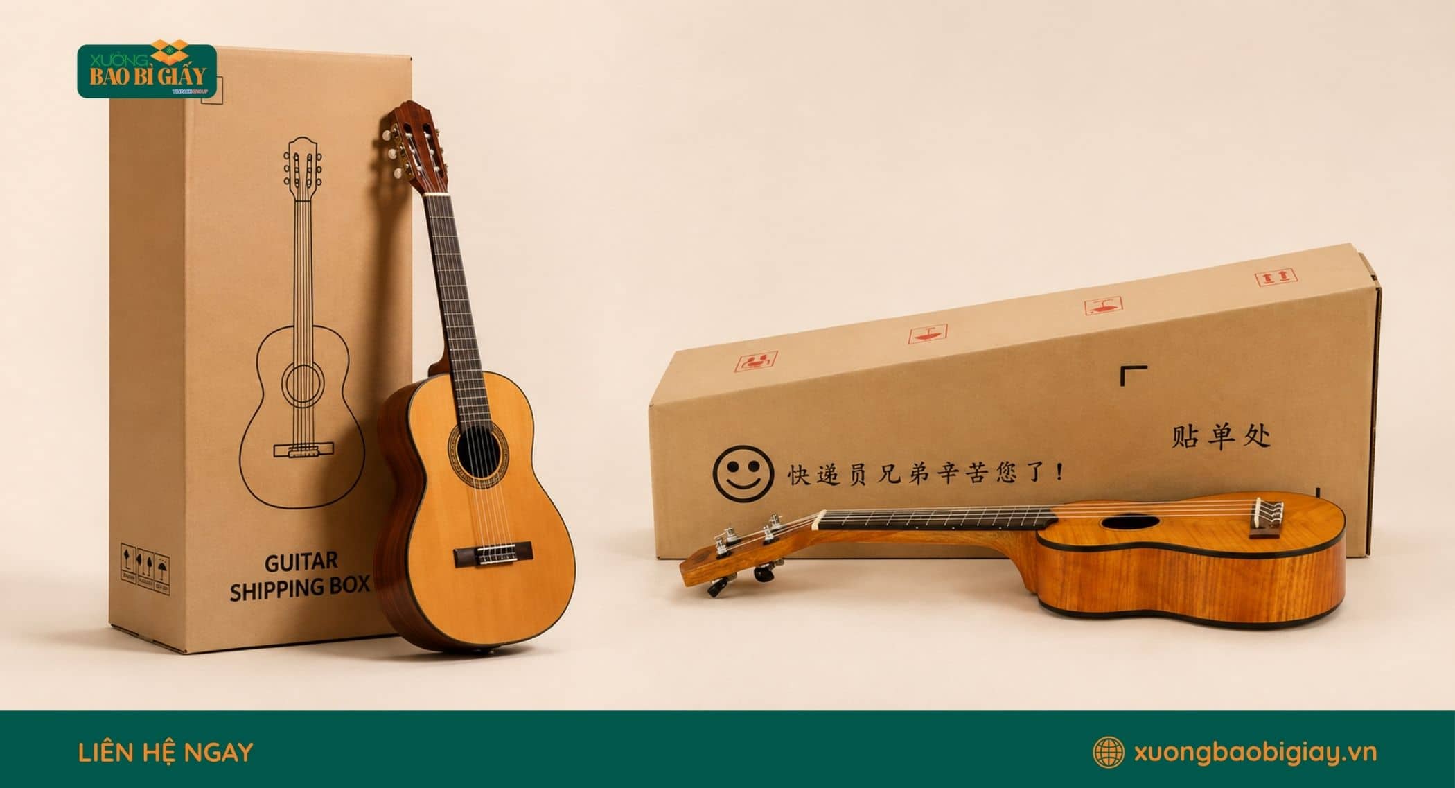 tiêu chí sản xuất thùng carton đựng đàn guitar đạt chuẩn