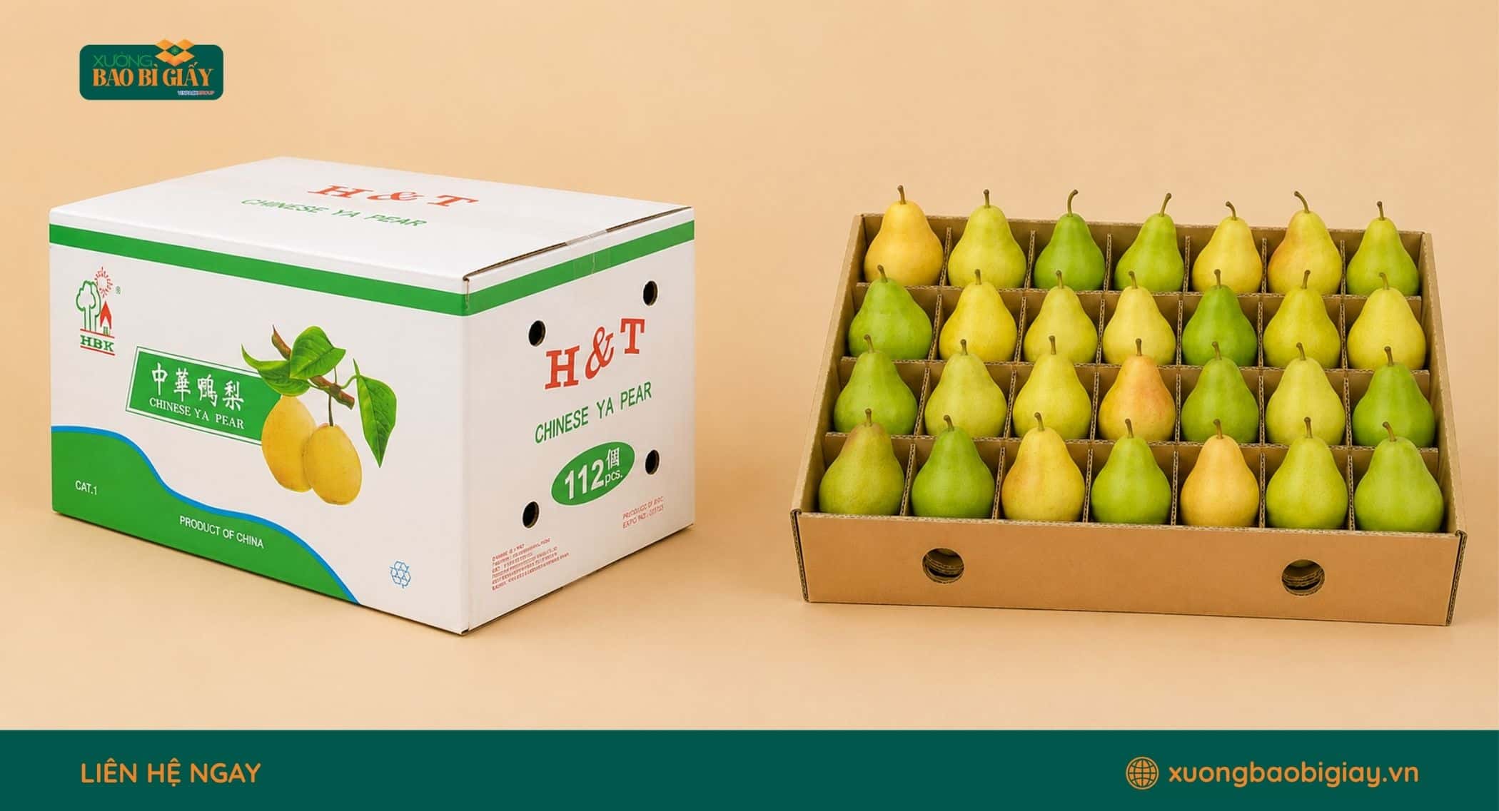 Tiêu chuẩn sản xuất và in thùng carton đựng lê theo yêu cầu về quy cách và chất lượng