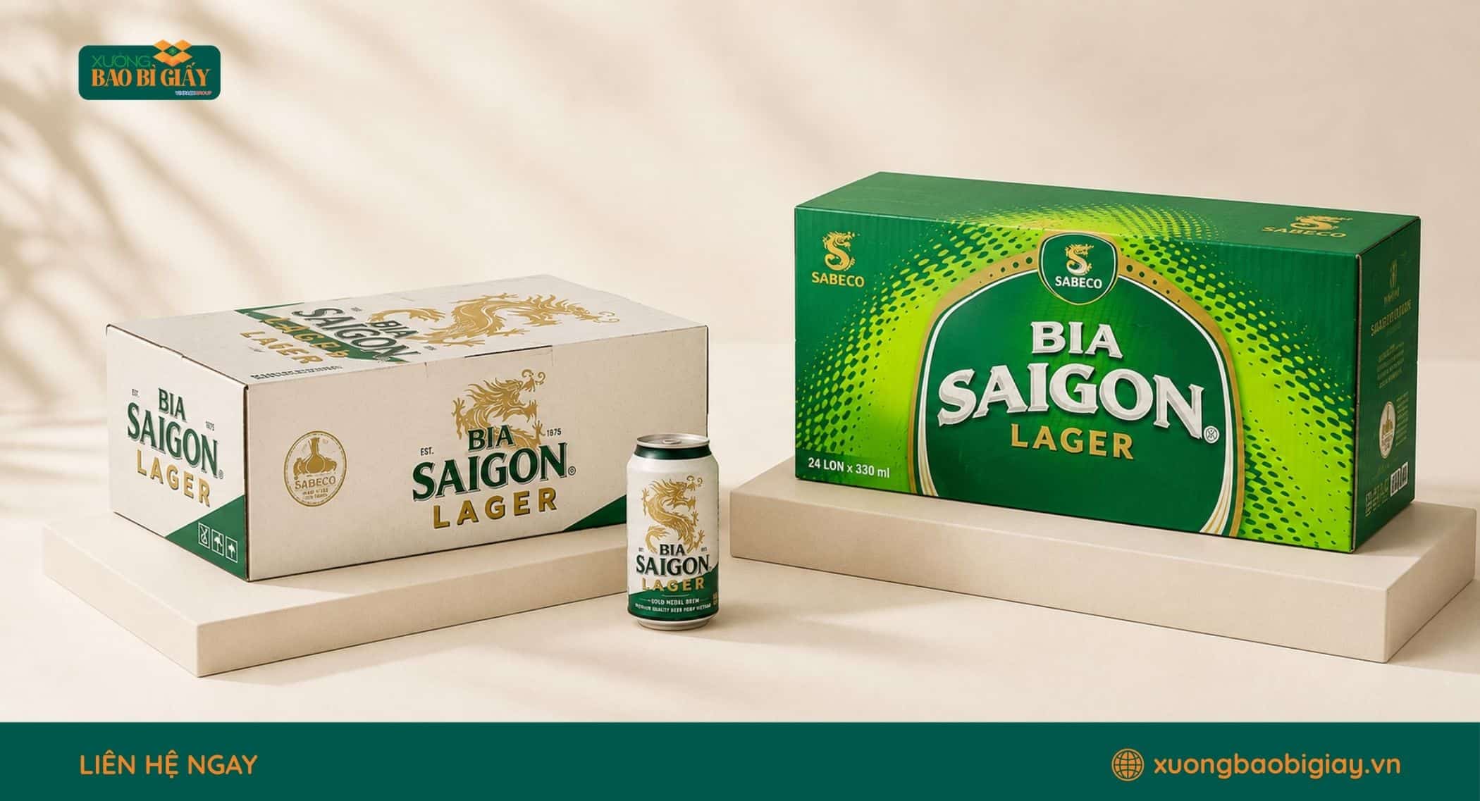 Thùng carton giúp bảo vệ bia và thuận tiện hơn khi đóng gói, xếp chồng, vận chuyển