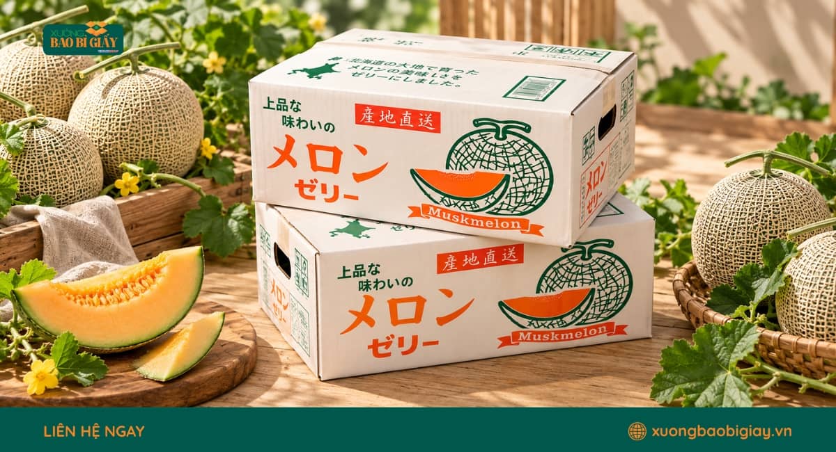 Các tiêu chí thiết kế và sản xuất thùng carton đựng dưa lưới phù hợp nhu cầu đóng gói