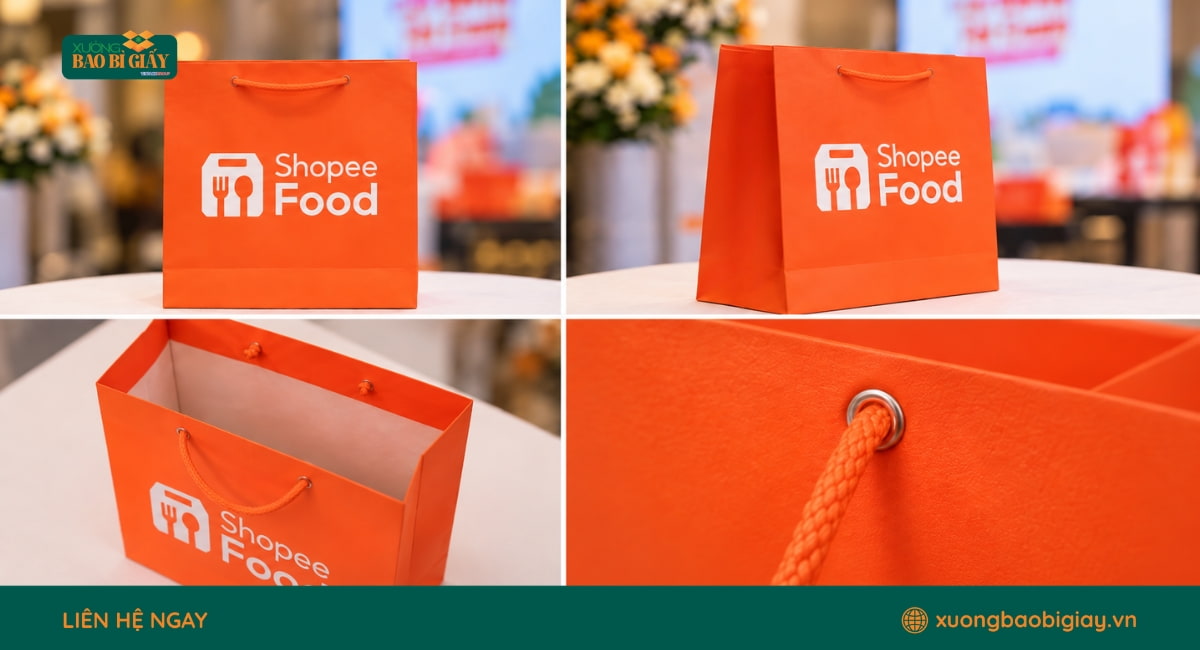 Thành phẩm túi giấy Shopee Food