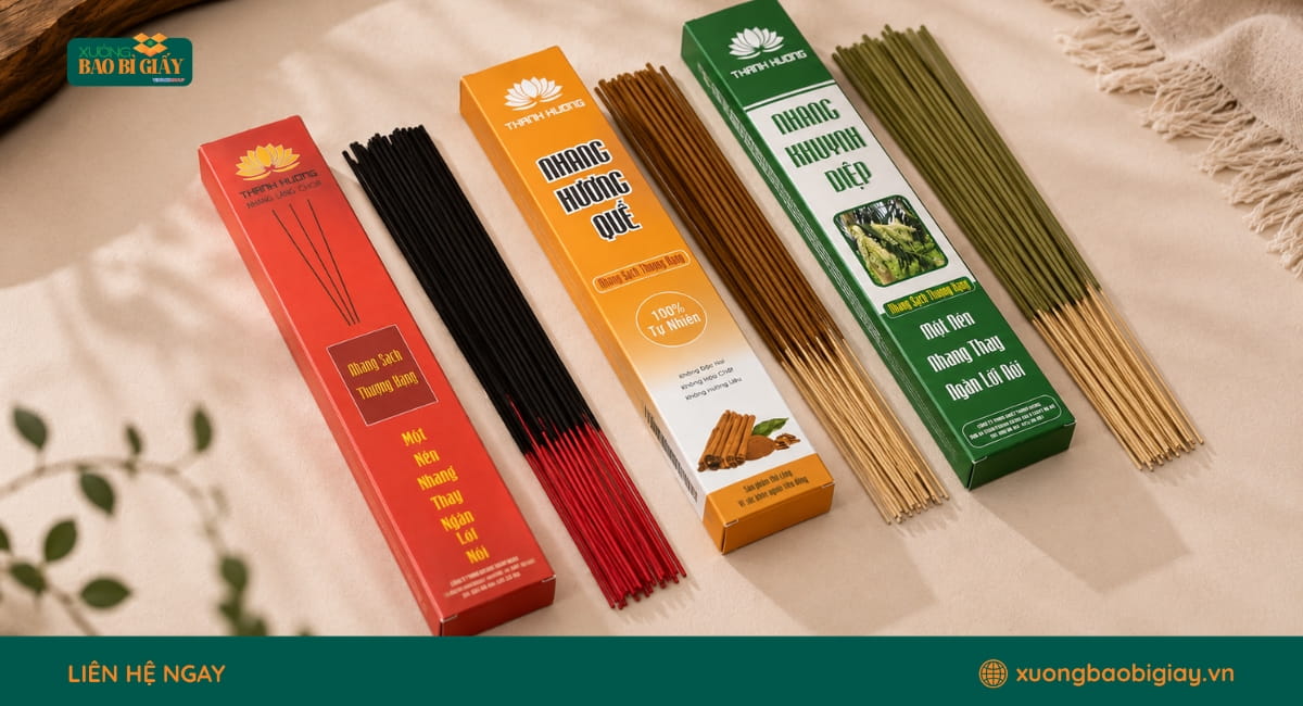 Hộp giấy đựng nhang chắc chắn giúp nâng tầm thương hiệu
