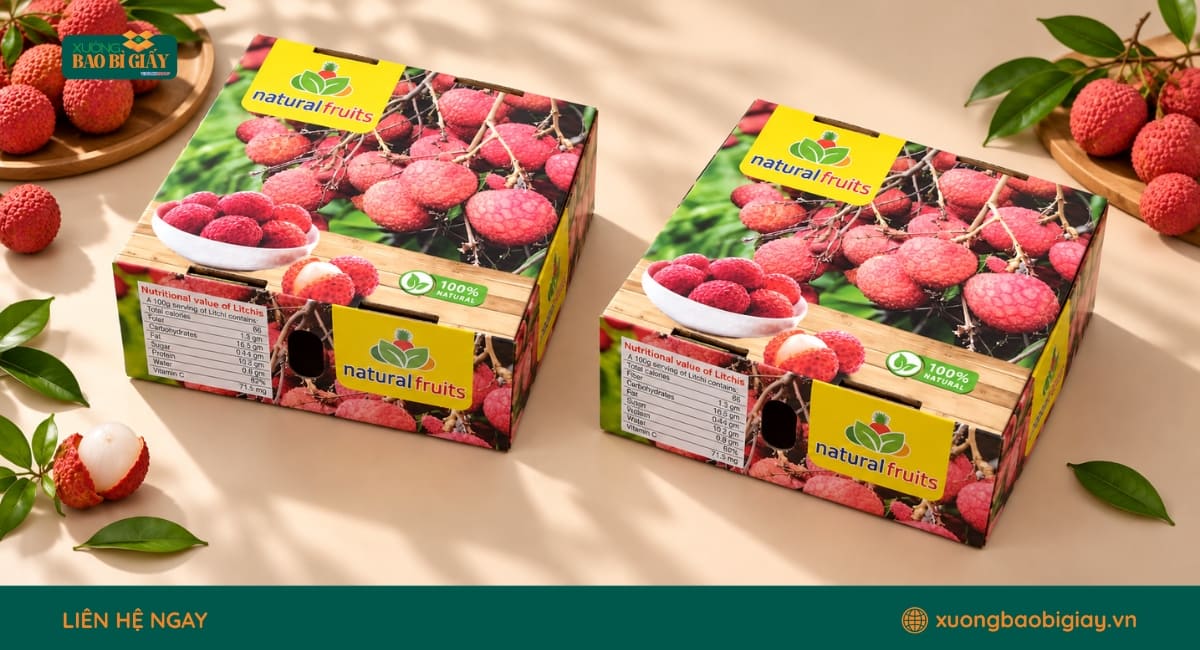 Kích thước thùng carton đựng vải thiều phù hợp từng quy cách đóng gói