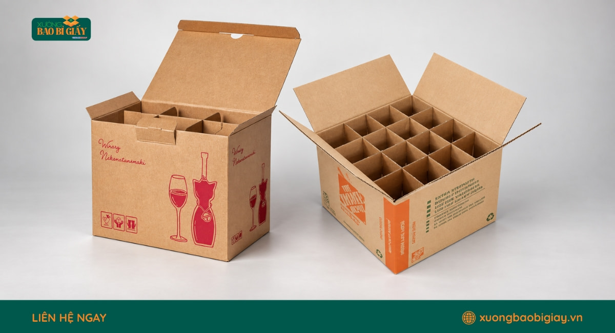 Vách ngăn carton giúp hạn chế va chạm và xê dịch sản phẩm khi vận chuyển