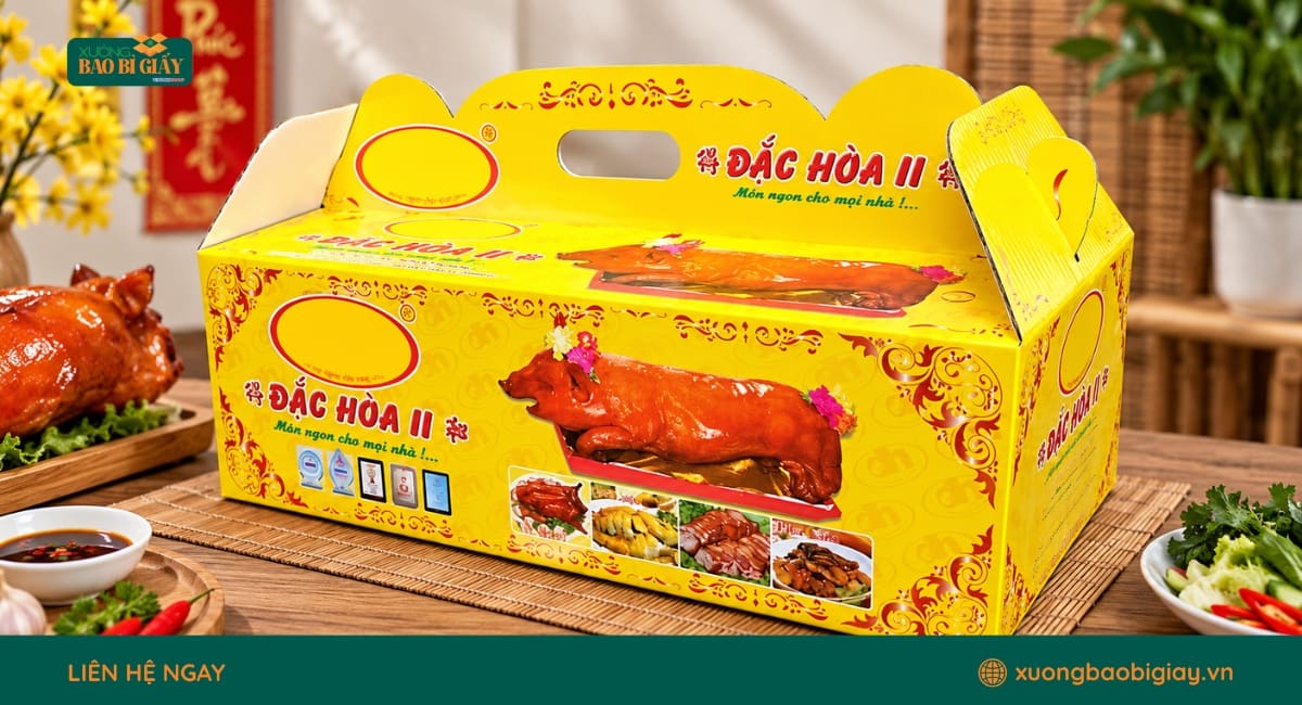 Thùng carton đựng heo quay đẹp giá rẻ