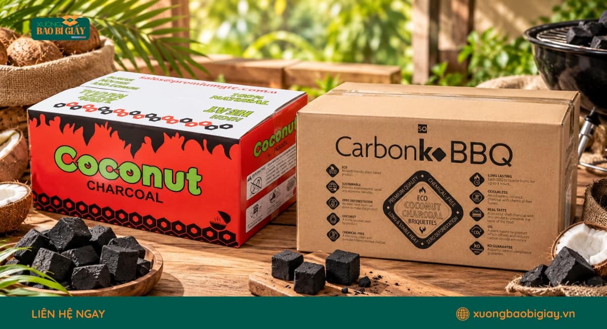 Những yếu tố cần lưu ý khi sản xuất thùng carton đựng than dừa