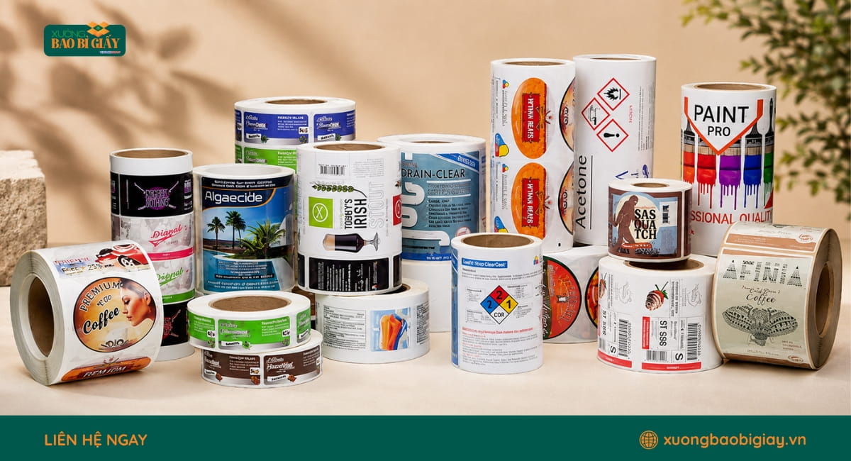Tem nhãn decal giúp cung cấp thông tin sản phẩm, hỗ trợ nhận diện và tăng độ tin cậy cho thương hiệu.