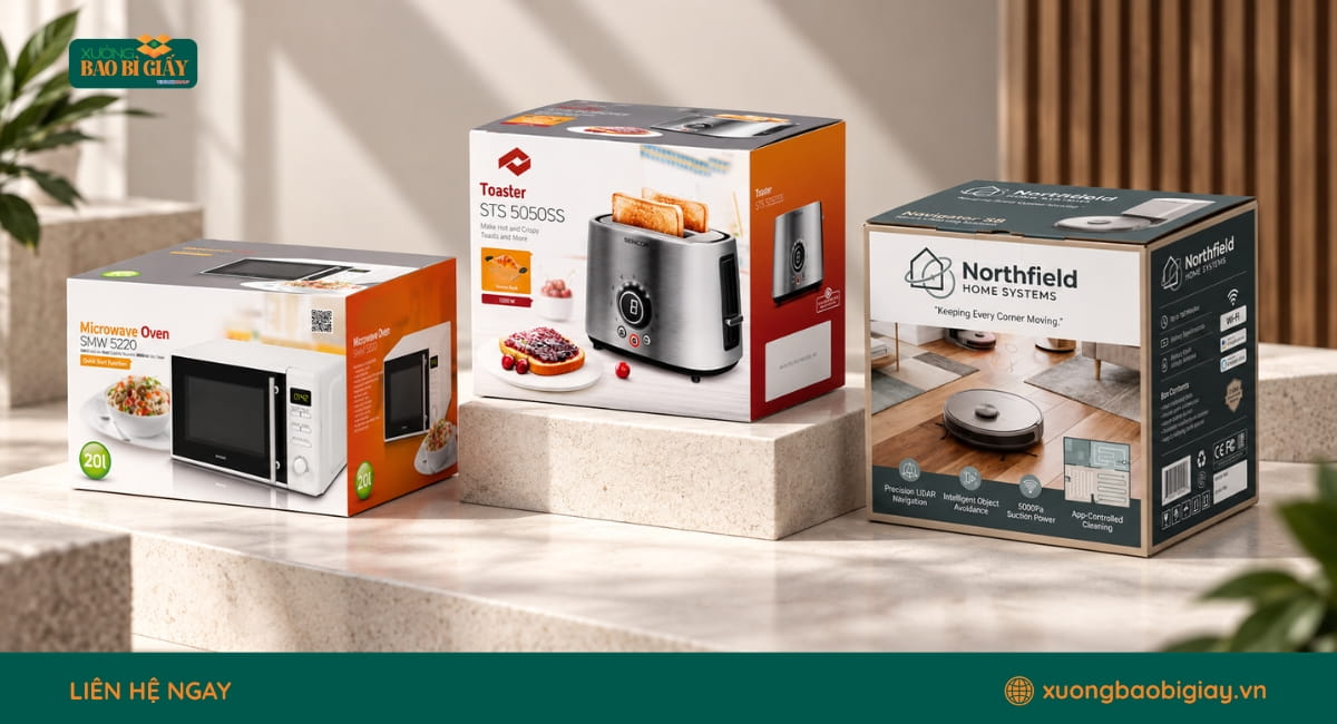 Thùng carton đựng đồ gia dụng hỗ trợ bảo vệ sản phẩm trong lưu kho và vận chuyển
