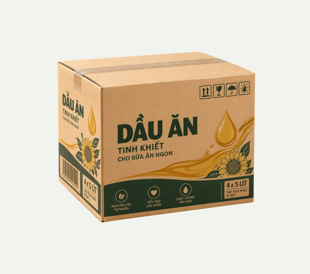 Thùng Carton Đựng Dầu Ăn