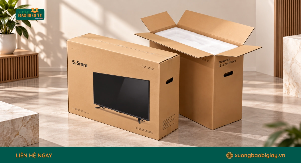 Thùng carton đựng tivi 7 lớp dày dặn