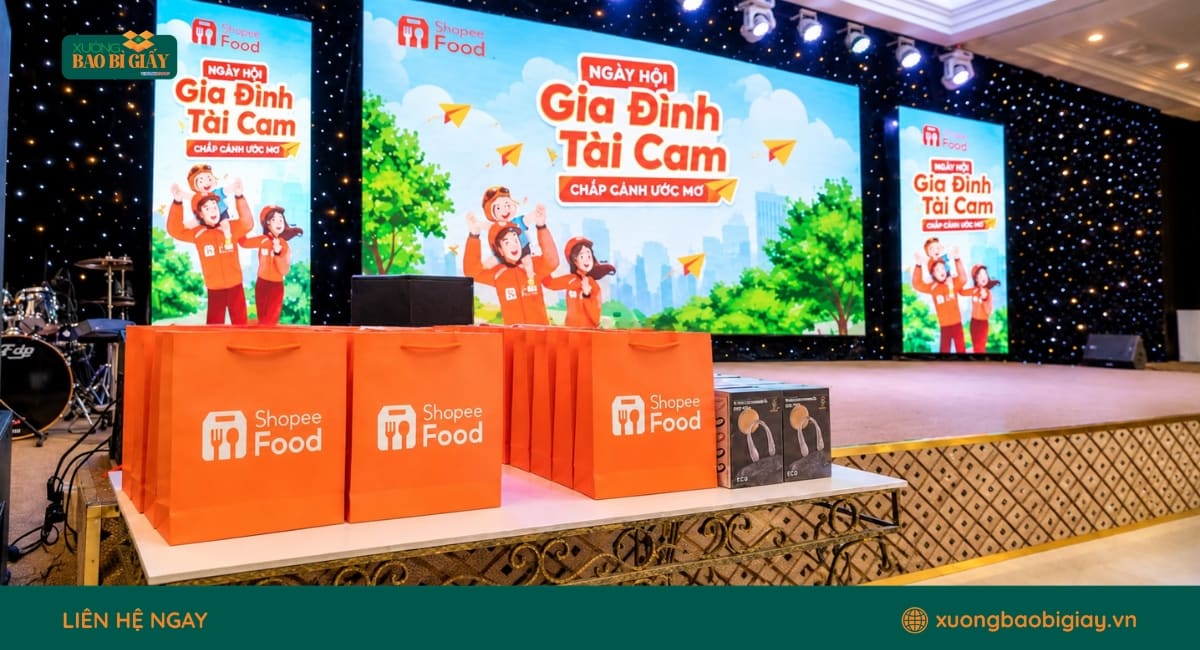 Túi Giấy ShopeeFood Tri Ân Tài Xế Cam Đồng Hành Cùng Thương Hiệu