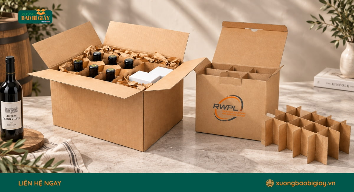 Vách ngăn carton được ứng dụng để phân tách và bảo vệ sản phẩm trong quá trình đóng gói