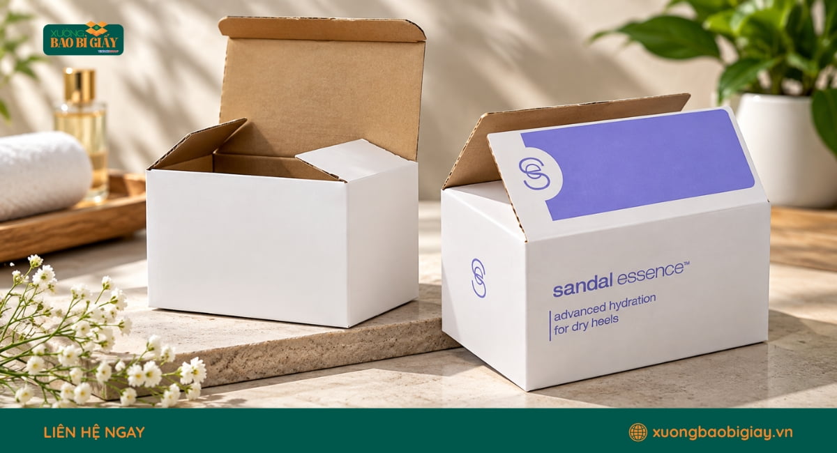 Xưởng sản xuất thùng carton trắng trực tiếp theo kích thước và quy cách yêu cầu