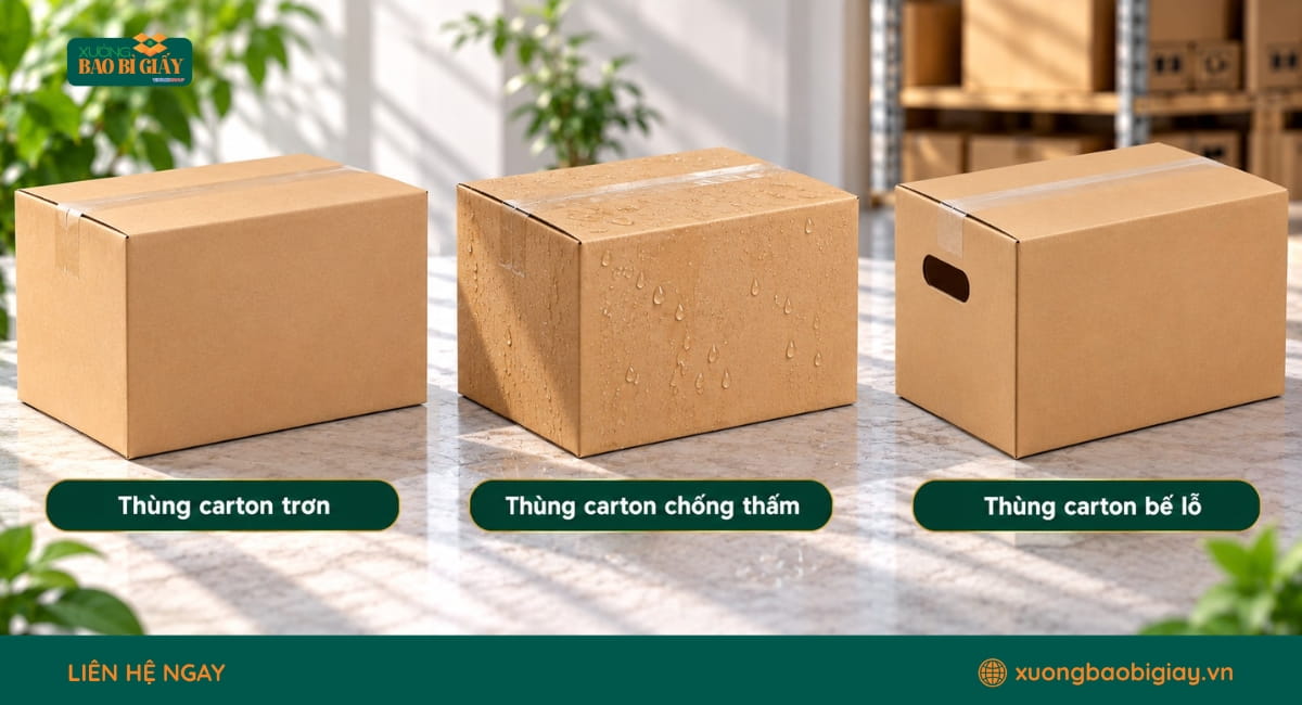 Các loại thùng giấy carton dựa trên kết cấu