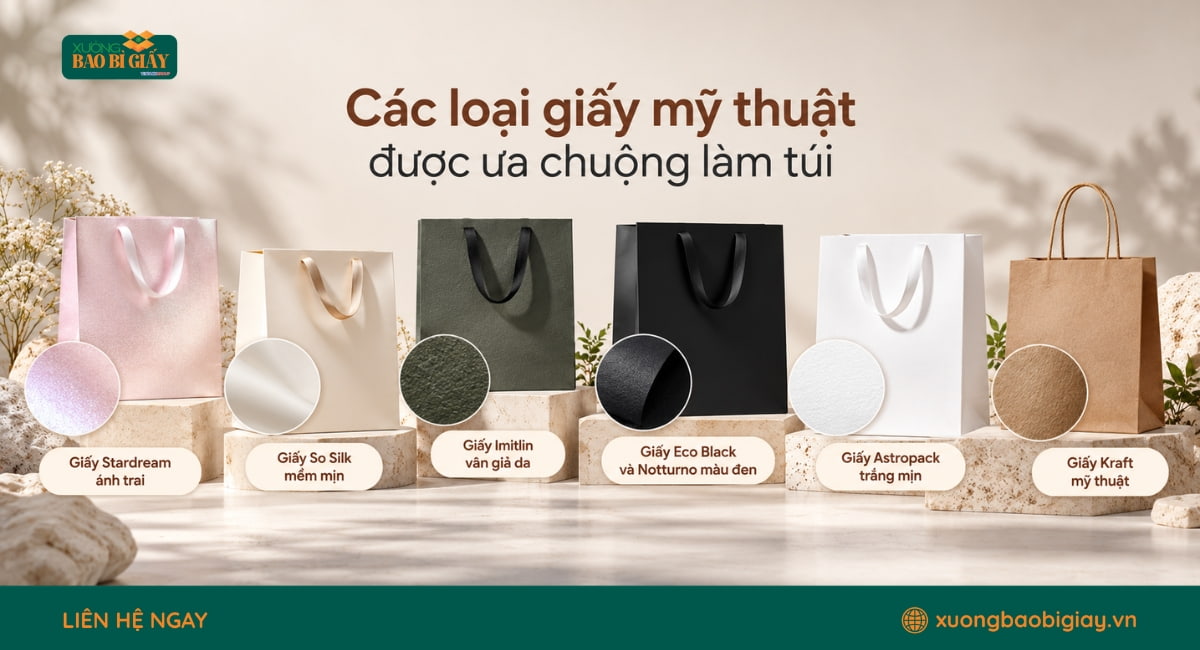 Các loại giấy mỹ thuật dùng làm túi giấy