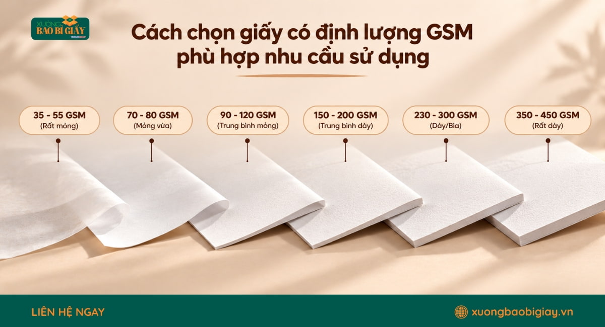 Cách chọn giấy có định lượng GSM phù hợp nhu cầu sử dụng