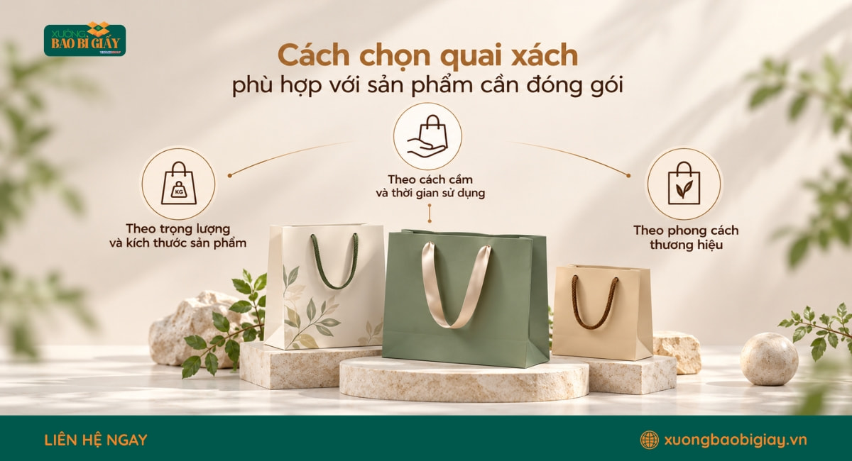 Cách chọn quai xách phù hợp giúp túi giấy chắc chắn và dễ sử dụng