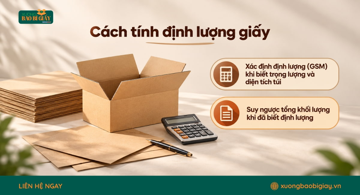 Cách tính định lượng giấy đơn giản