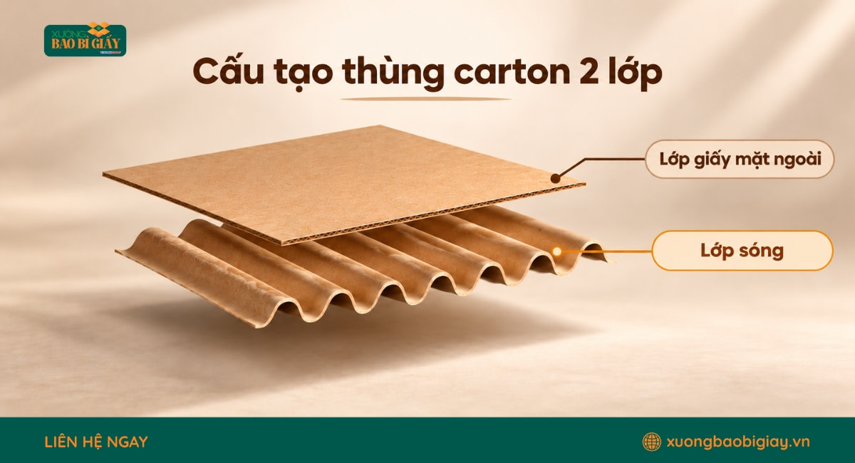 Cấu tạo thùng carton 2 lớp