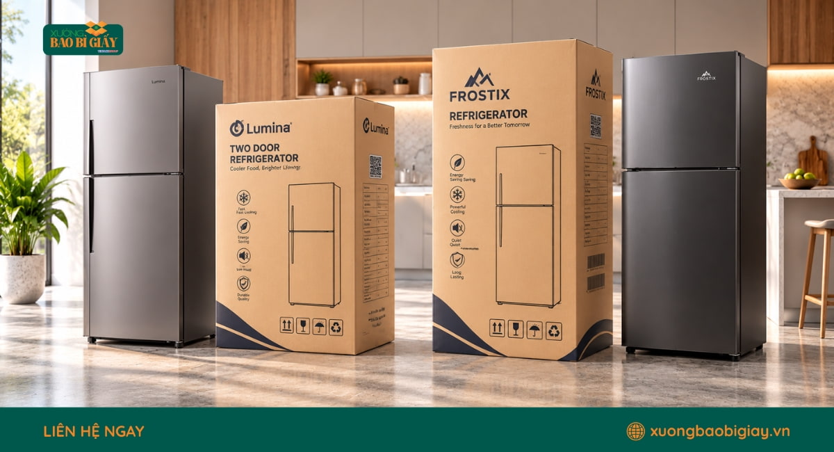 Công nghệ in thùng carton đựng tủ lạnh