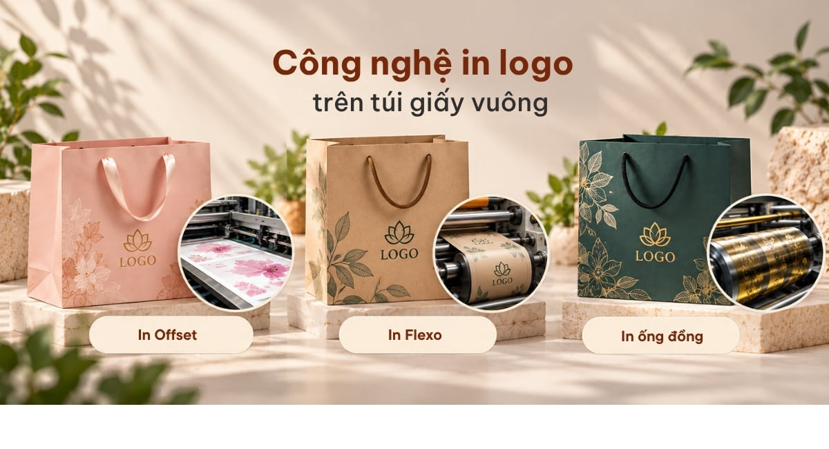 Công nghệ in túi giấy vuông giúp hình ảnh thương hiệu sắc nét