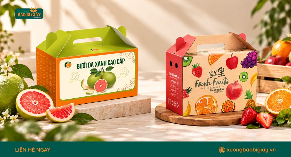 Công nghệ in và gia công thùng carton có quai xách