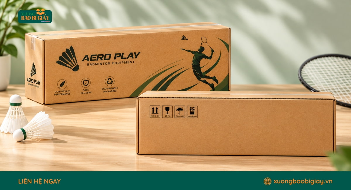 Đặc điểm nổi bật của thùng carton đựng vợt cầu lông