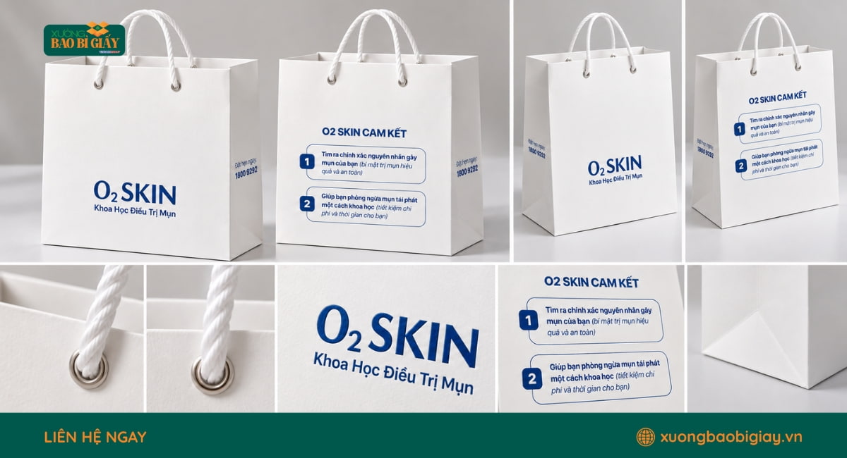 Hình ảnh thực tế túi giấy O2 Skin