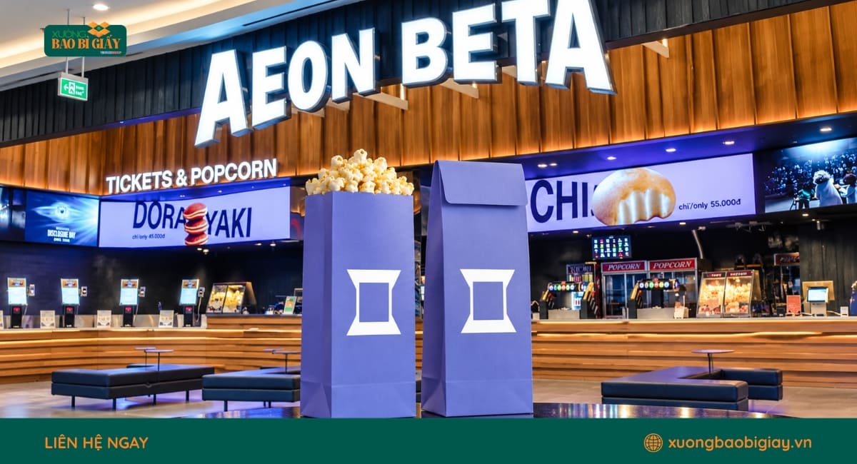Dự án sản xuất túi giấy đựng bắp rang Aeon Beta có nắp gập