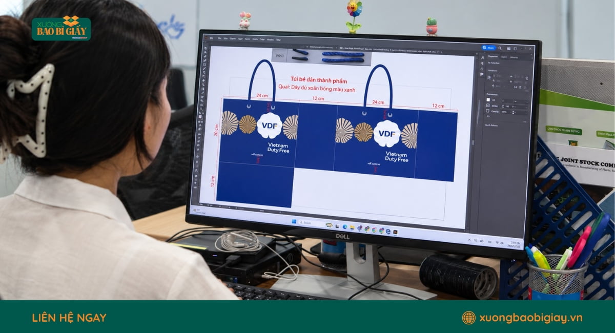 Giải pháp sản xuất túi giấy Vietnam Duty Free của Xưởng Bao Bì Giấy