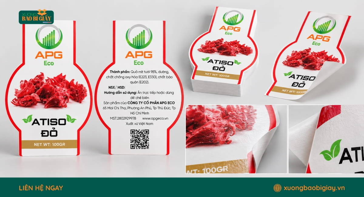 Hình ảnh tem decal giấy APG Eco sau khi hoàn thiện