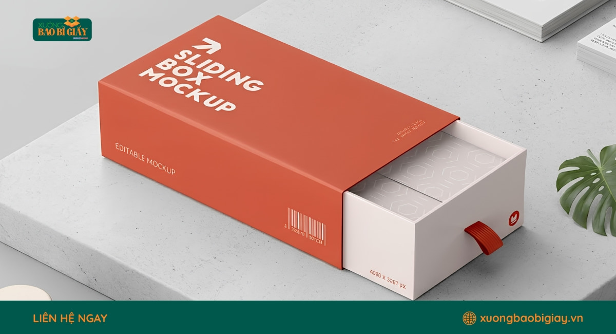 Hộp giấy nắp trượt tạo trải nghiệm mở hộp độc đáo