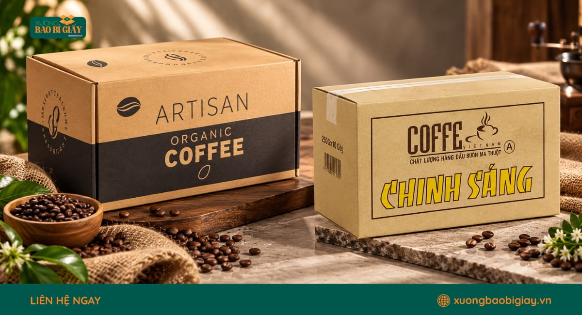 Kiểu dáng thùng carton đựng cà phê