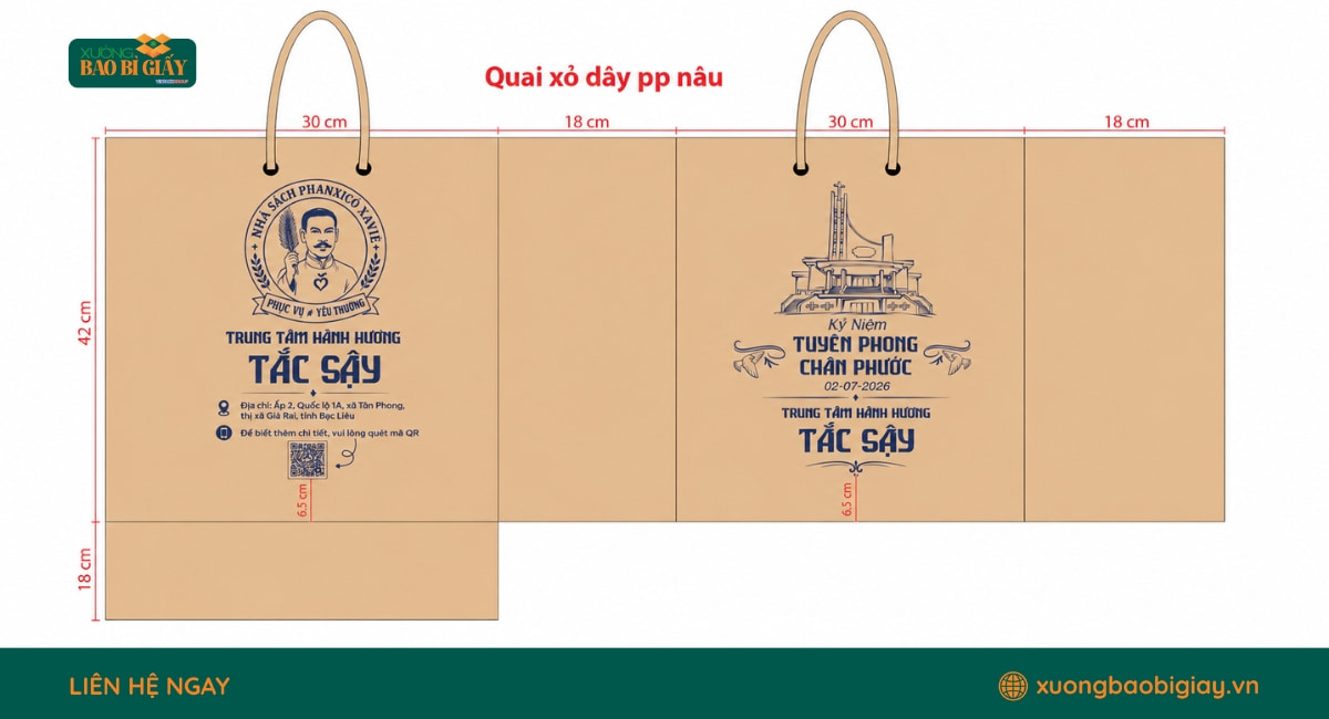 Phương án thiết kế túi giấy Kraft nhà sách Phanxico