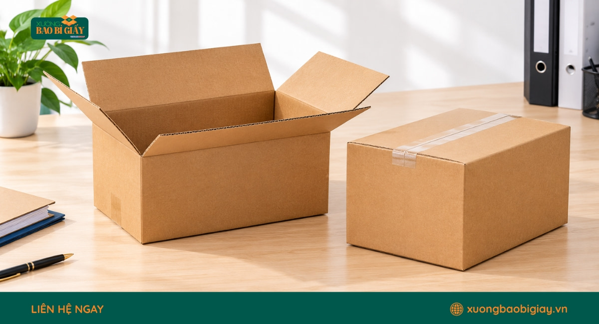 Mẫu thùng carton 3 lớp đóng gói hàng hóa