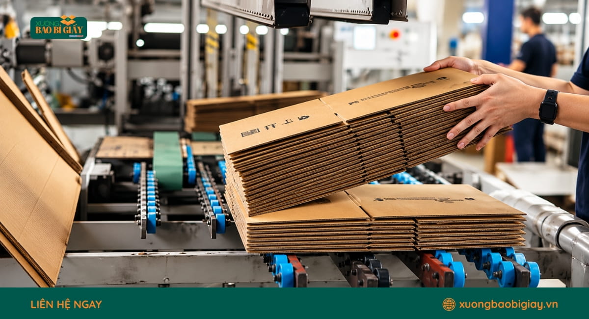 Nhà máy sản xuất thùng carton đựng nước uống đóng chai