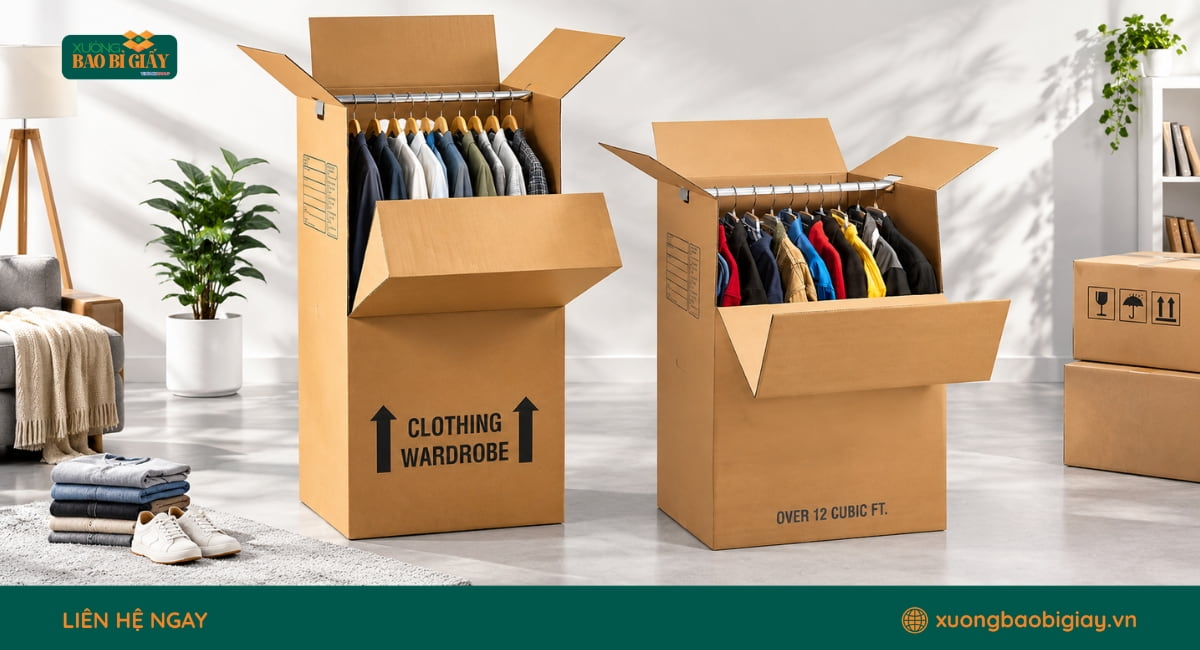 Những lưu ý khi đóng gói quần áo vào thùng carton để hạn chế bụi bẩn, nhăn gấp và xê dịch