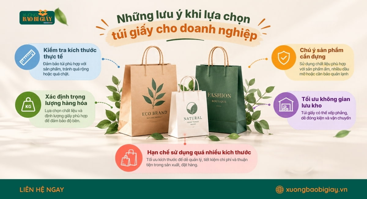 Những lưu ý khi lựa chọn túi giấy cho doanh nghiệp