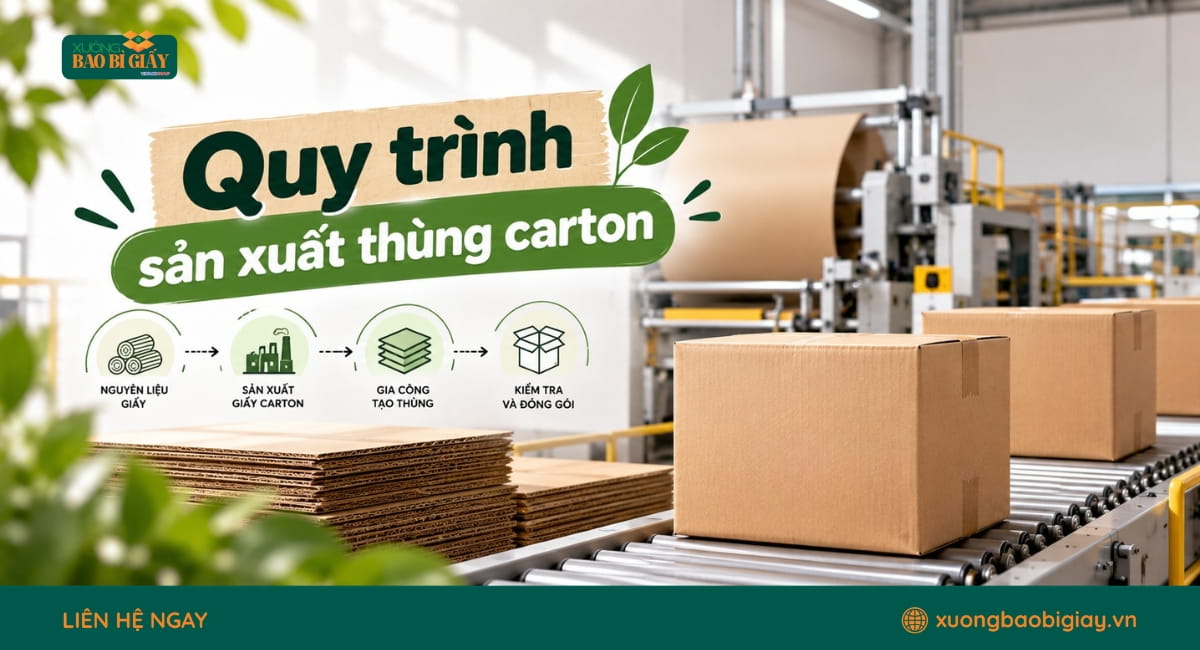 Quy Trình Sản Xuất Thùng Carton Tại Xưởng Bao Bì Giấy