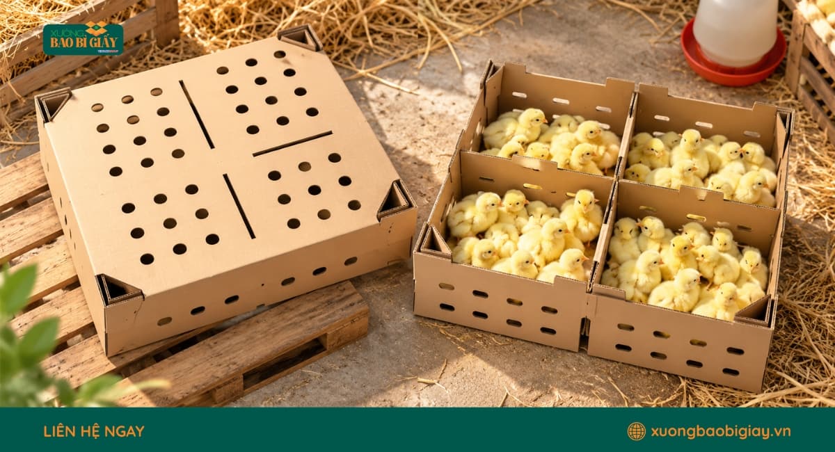 Vai trò của thùng carton đựng gà trong quá trình vận chuyển