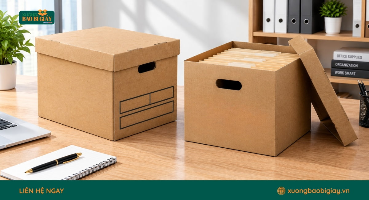 Vai trò của thùng carton đựng hồ sơ văn phòng
