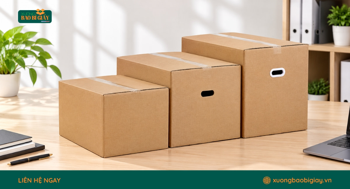 Thùng carton 3 lớp đa dạng kiểu dáng giá tận xưởng