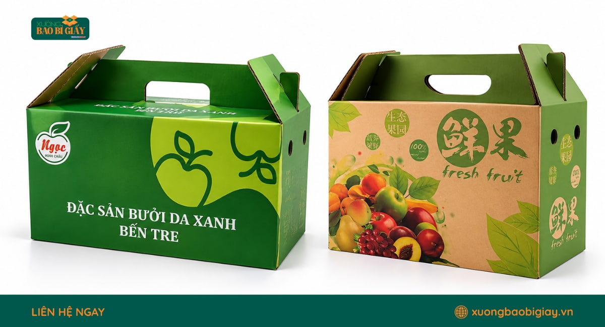 Thùng carton có quai xách liền thân tiện lợi